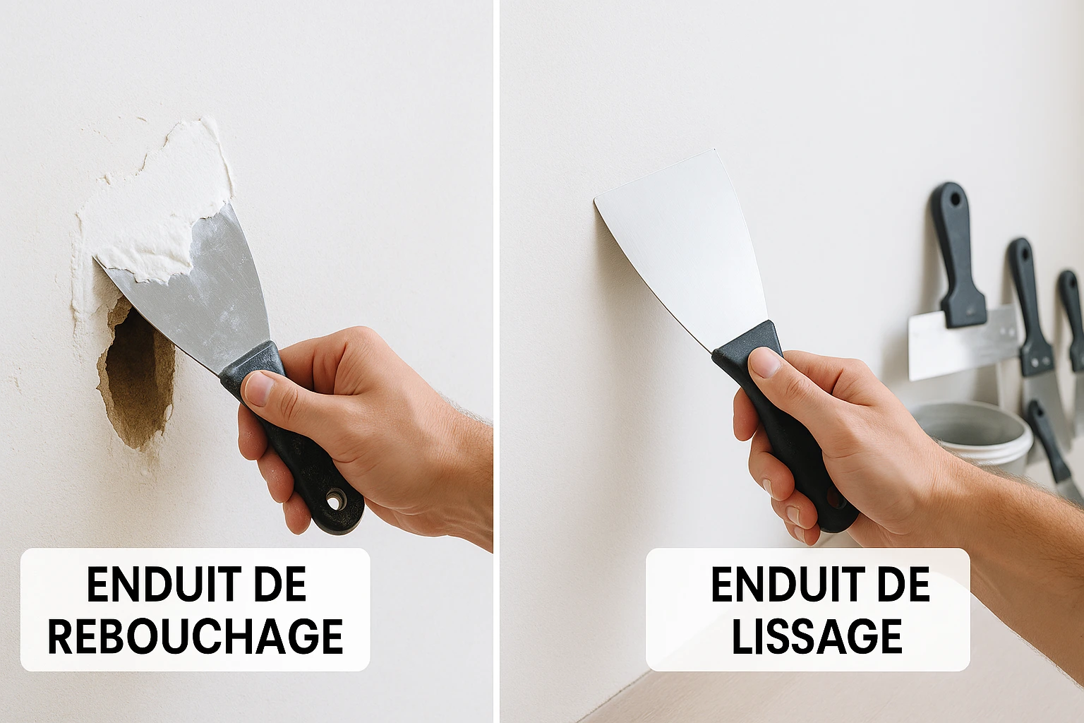 Enduit de lissage vs enduit de rebouchage