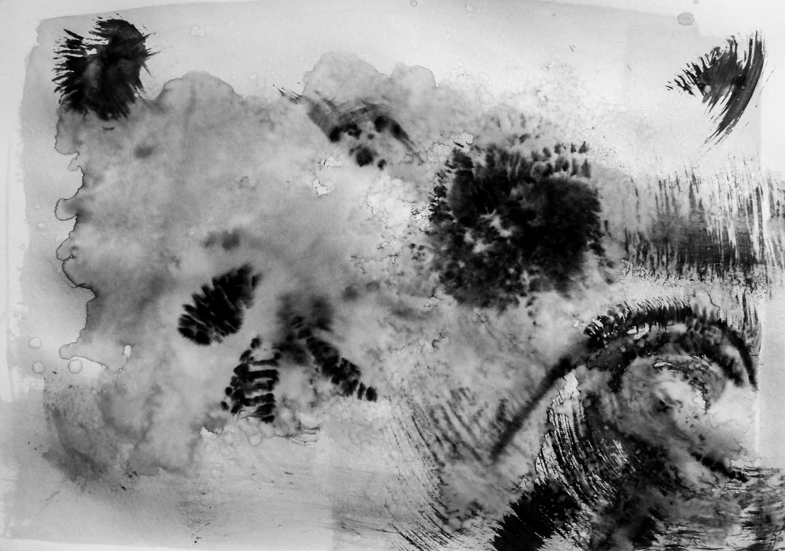 Encre de Chine face à aquarelle