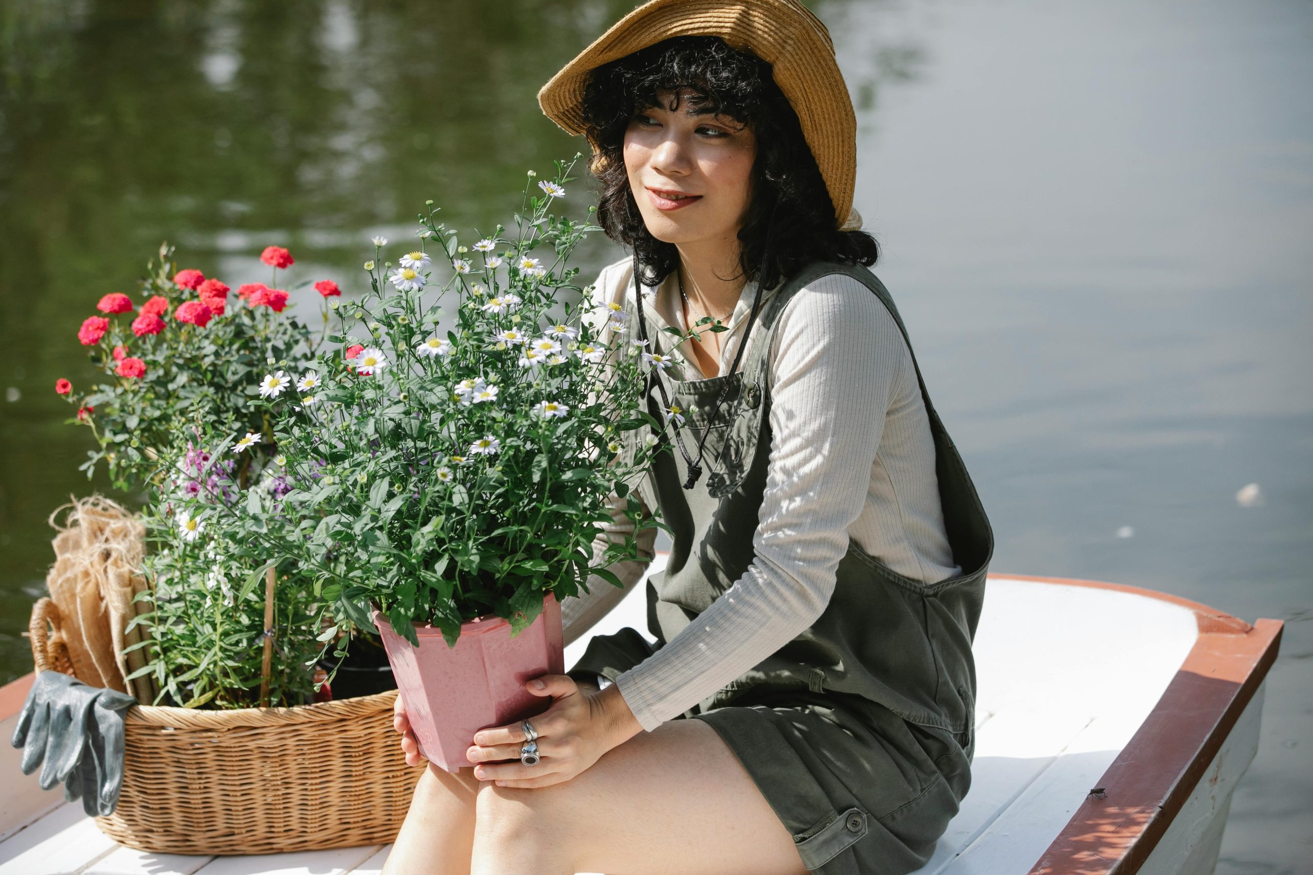 Jardinière en zinc ou en osier