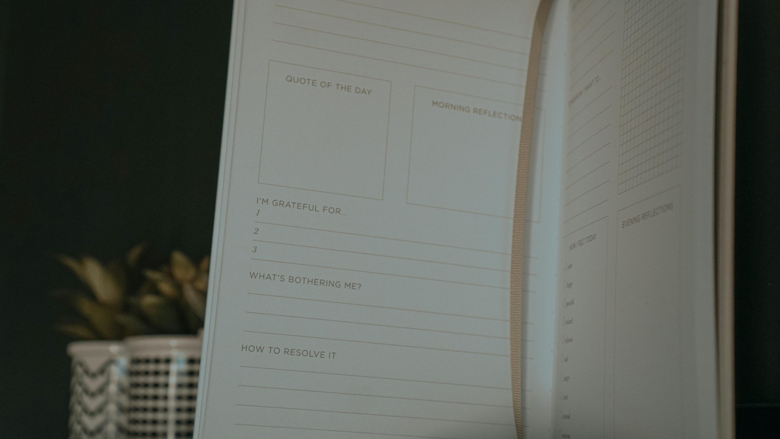 Journal de gratitude ou carnet de réflexion