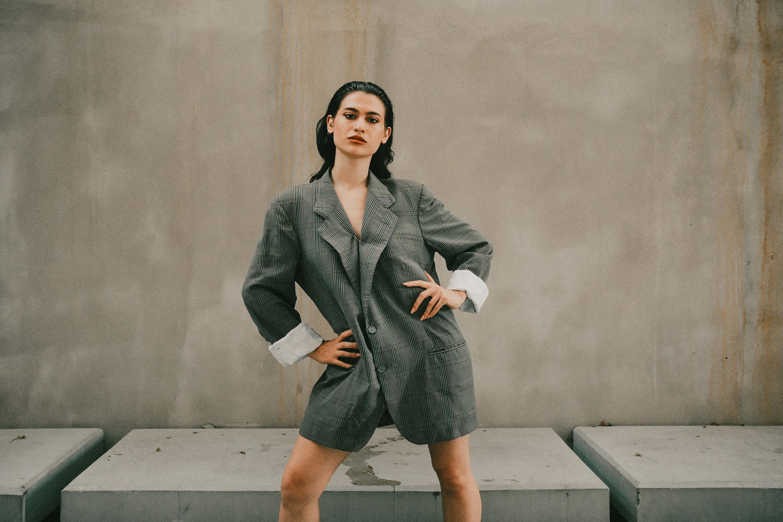 Veste oversize contre ajustée